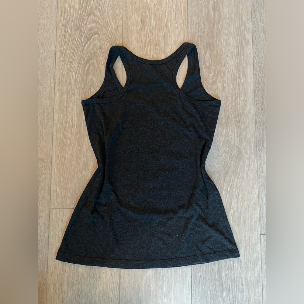 NBA Toronto Raptors Women’s Dark Grey Razorback tank top sparkly basketball red - Picture 4 of 5